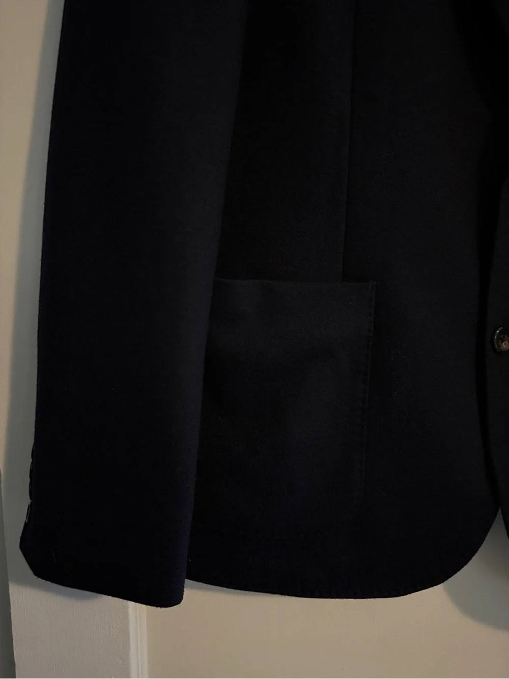 J.Crew Slim-Fit Knit Suit Wool Cotton Jacket Navy Blue XL